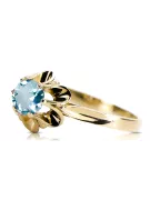 Aquamarin 14 Karat Gelbgold Ring Vintage Schmuck vrc004y